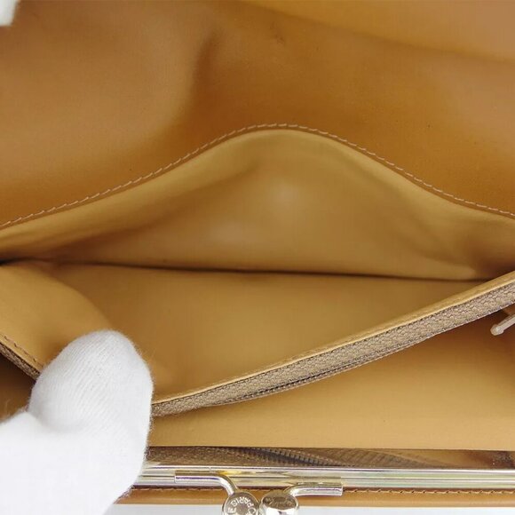 CELINE Long Wallet Macadam Beige PVC ?~ Leather Authentic Used - Picture 8 of 9